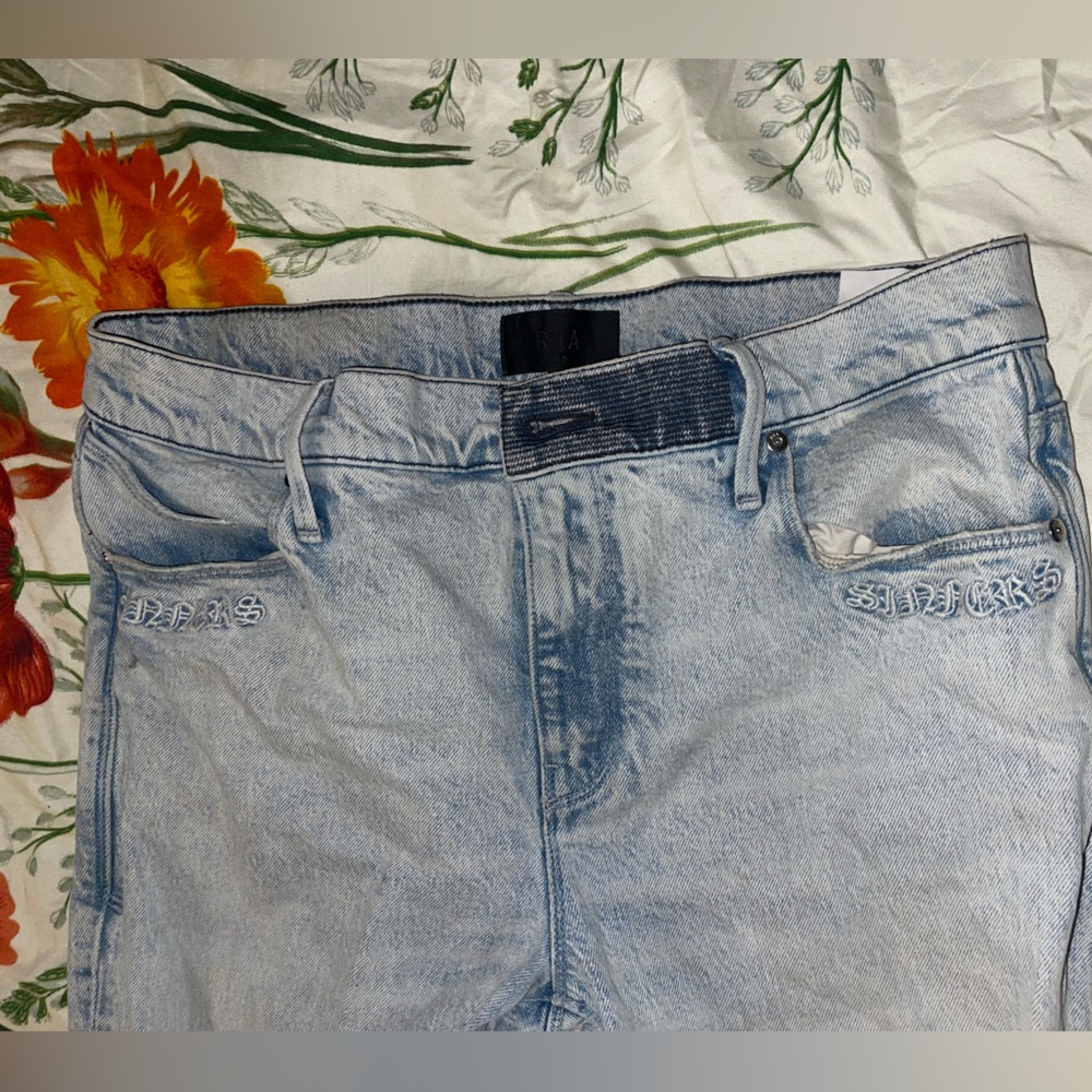 RtA Light Blue Relaxed Men Jeans